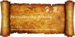 Hornyánszky Miklós névjegykártya