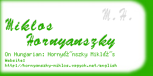 miklos hornyanszky business card
